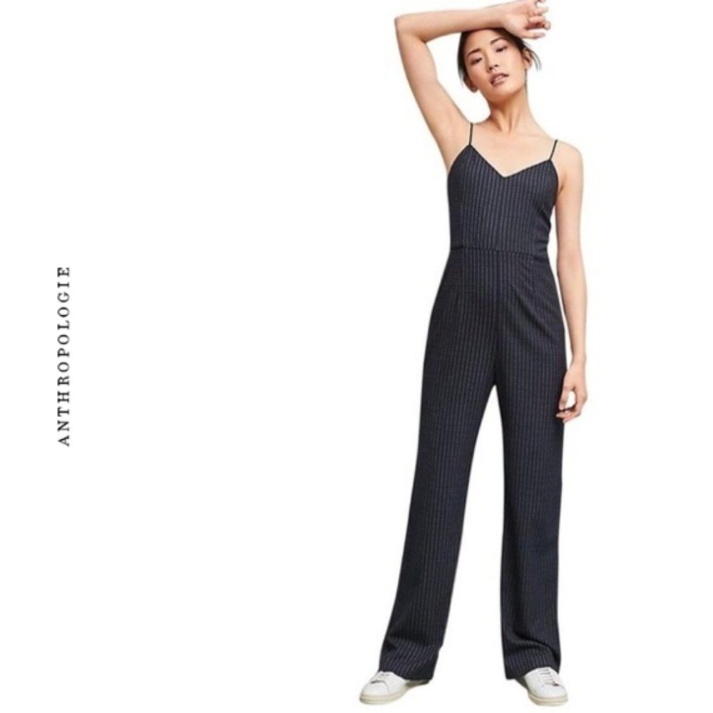 ANTHROPOLOGIE Ladies Pinstripe Essential Jumpsuit